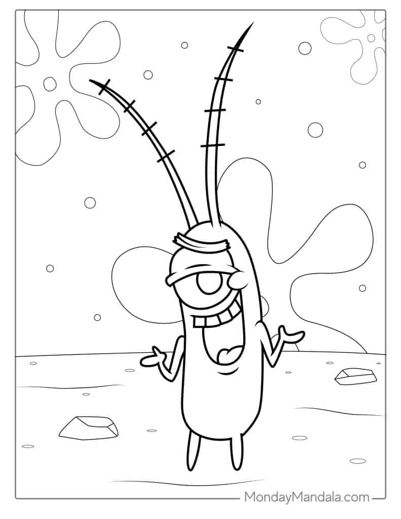 Spongebob coloring pages free pdf printables