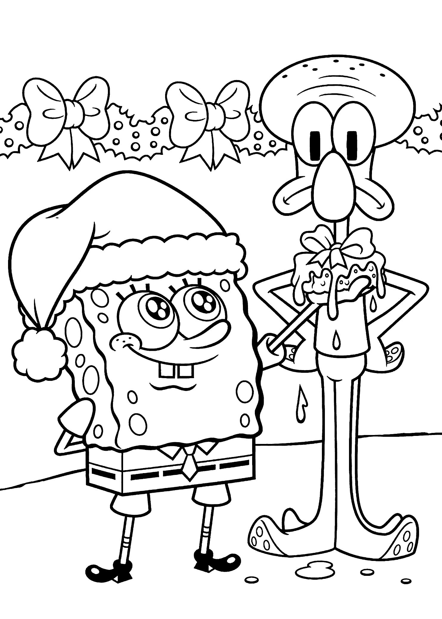 Squidward coloring pages