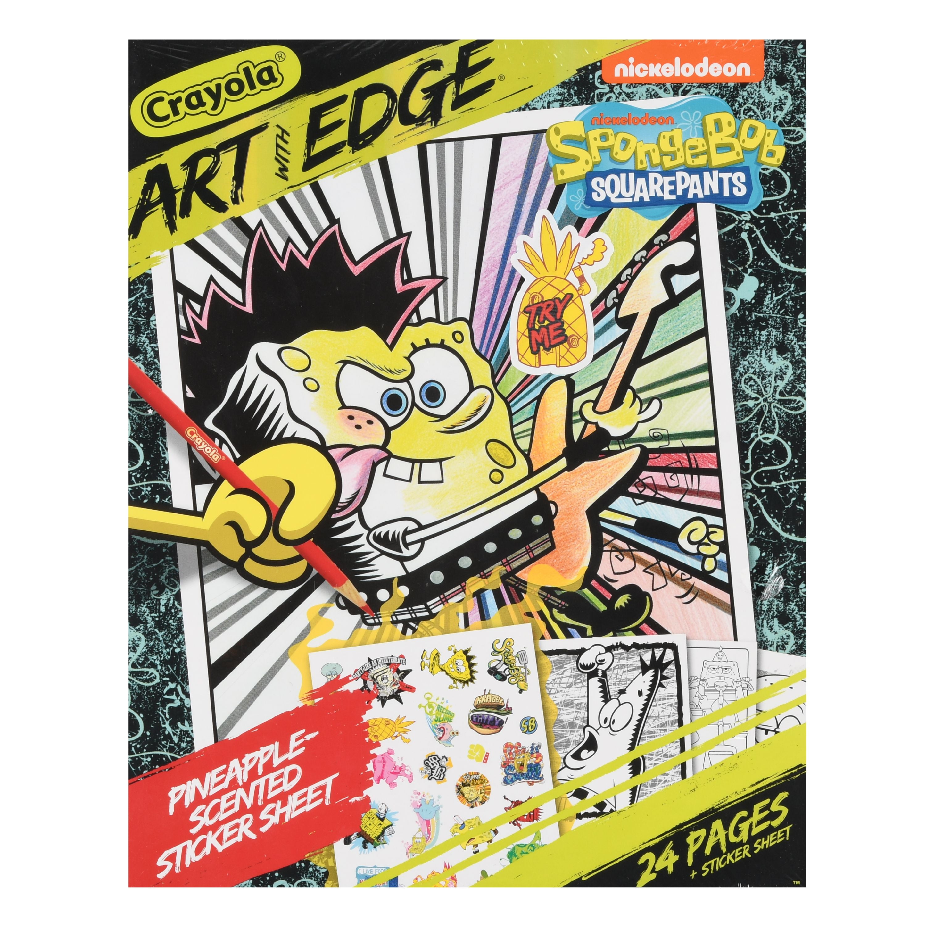 Crayola art with edge spongebob squarepants adult coloring book pages