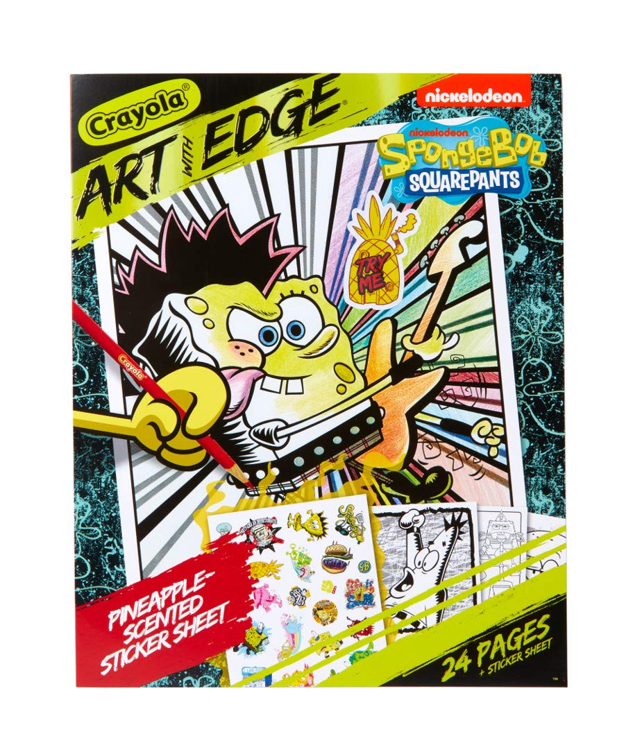 Crayola spongebob squarepants coloring book pages with scented stickers art with edge pages home