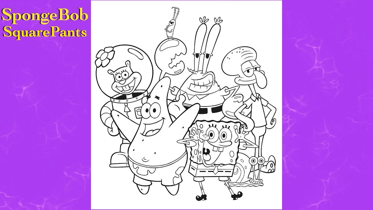 Coloring spongebob squarepants coloring book page color with dona