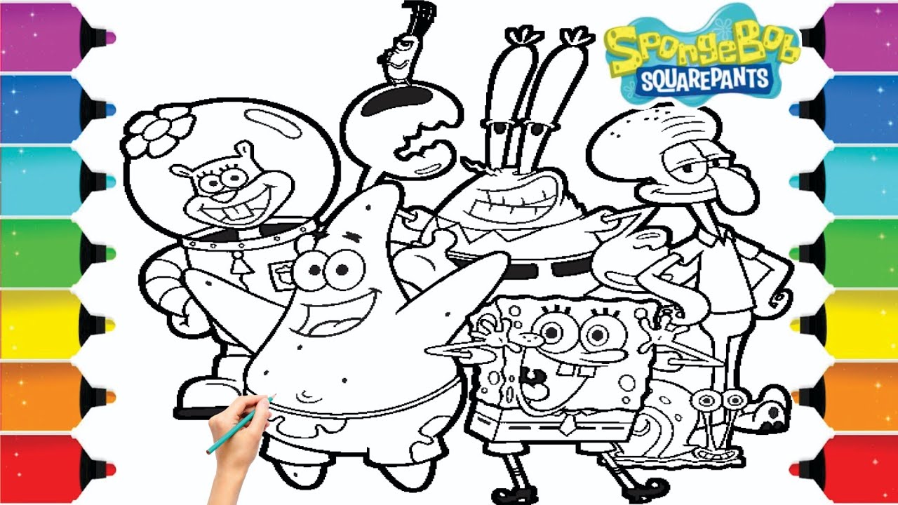 Spongebob and friends coloring pages
