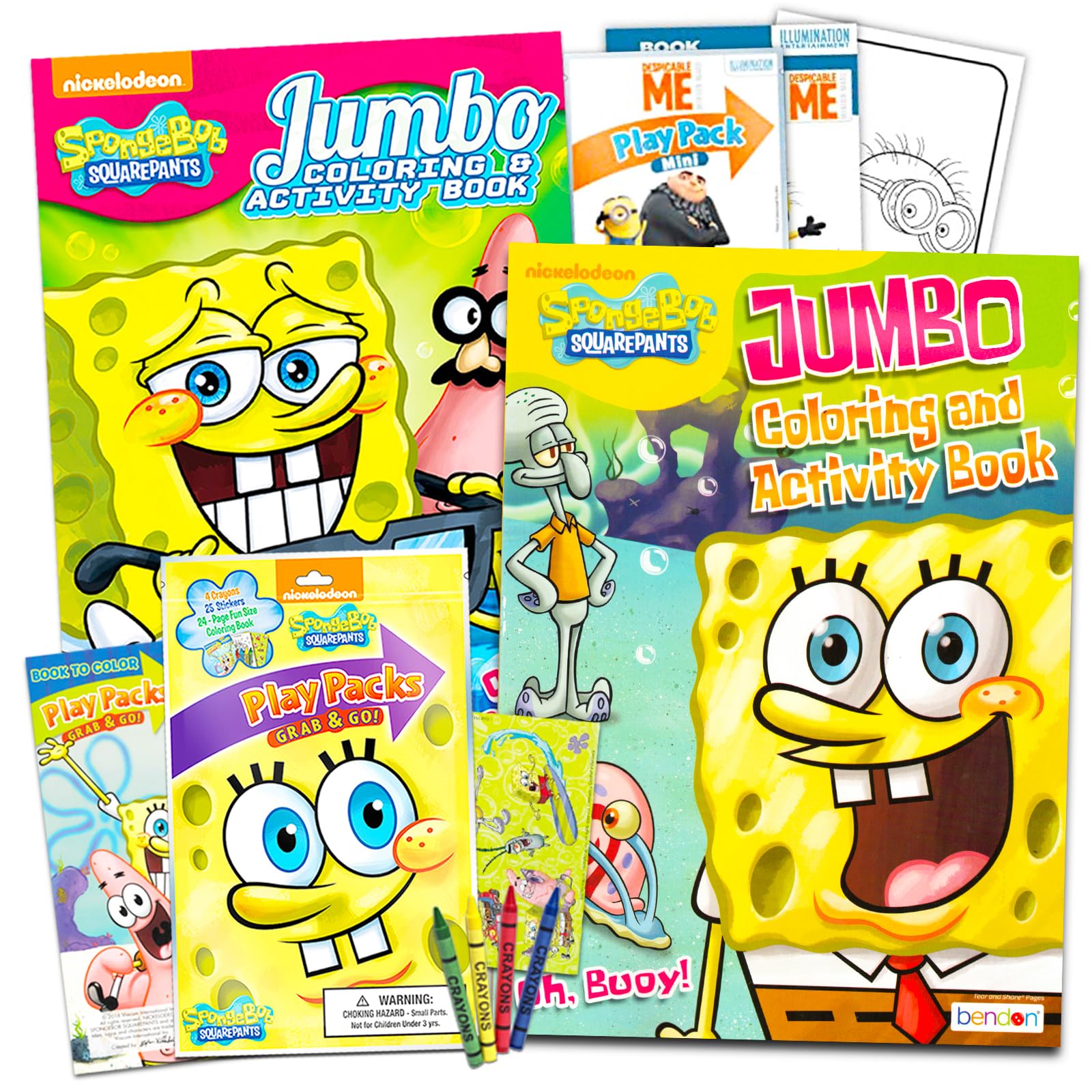 Spongebob squarepants coloring and activity book set with stickers books and play pack toys games