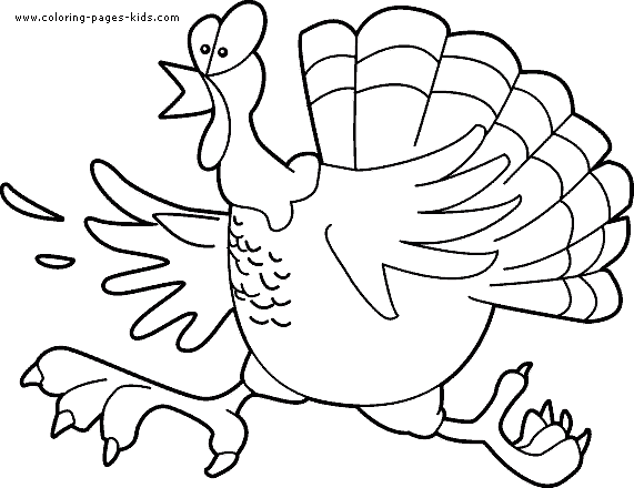 Thanksgiving turkey coloring page for kids