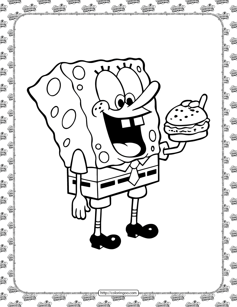 Printable spongebob squarepants coloring sheet