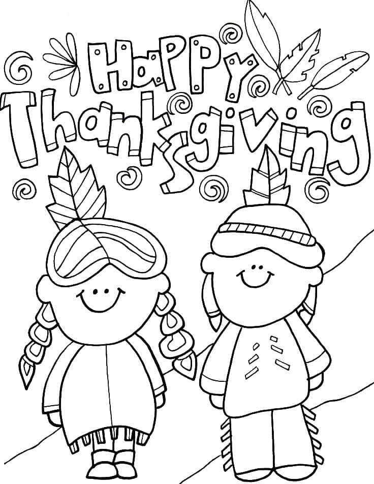 Happy thanksgiving coloring pages