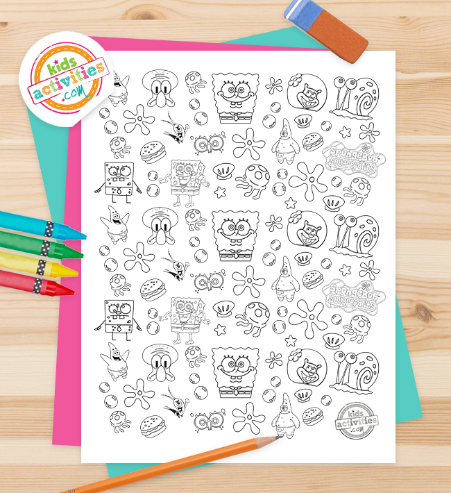 The best free fun doodle spongebob coloring page kids activities blog