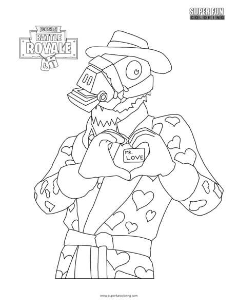 Fortnite valentines day coloring page