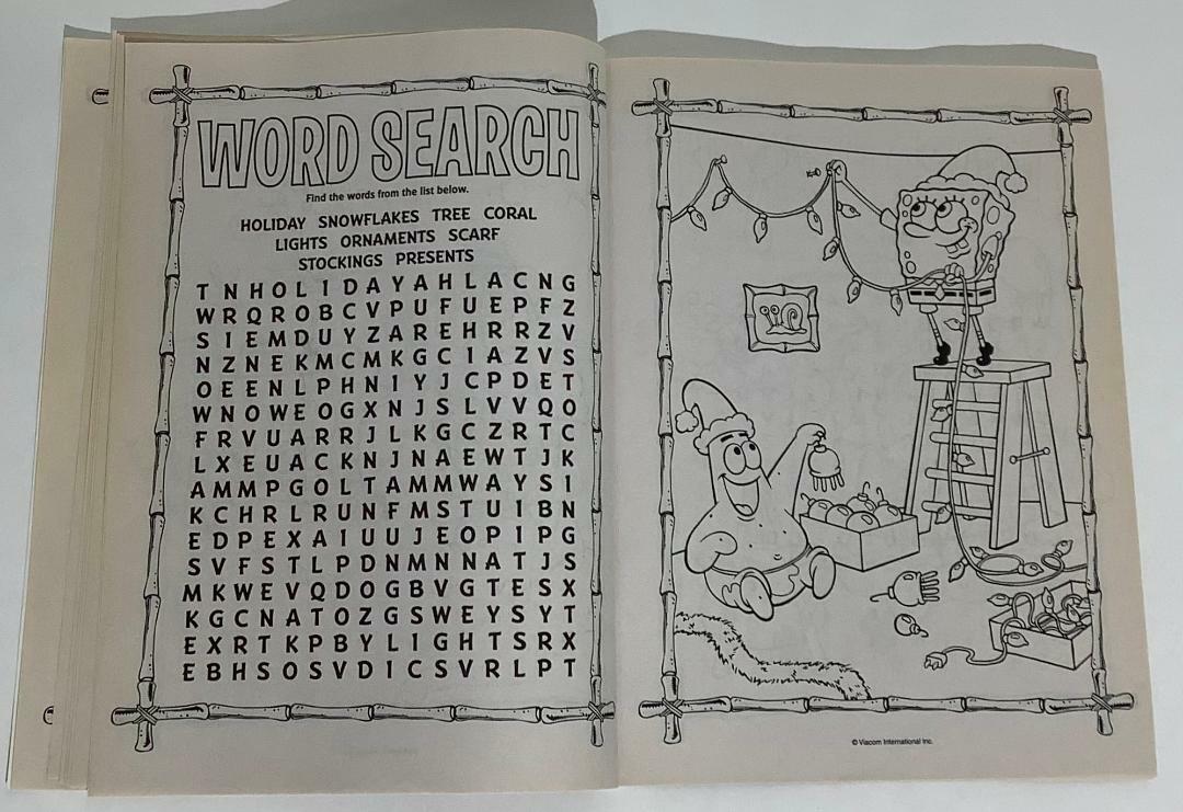 Spongebob squarepants holiday jumbo coloring book unused all through
