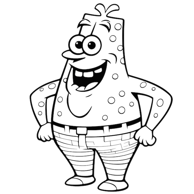 Premium ai image sponge bob coloring page