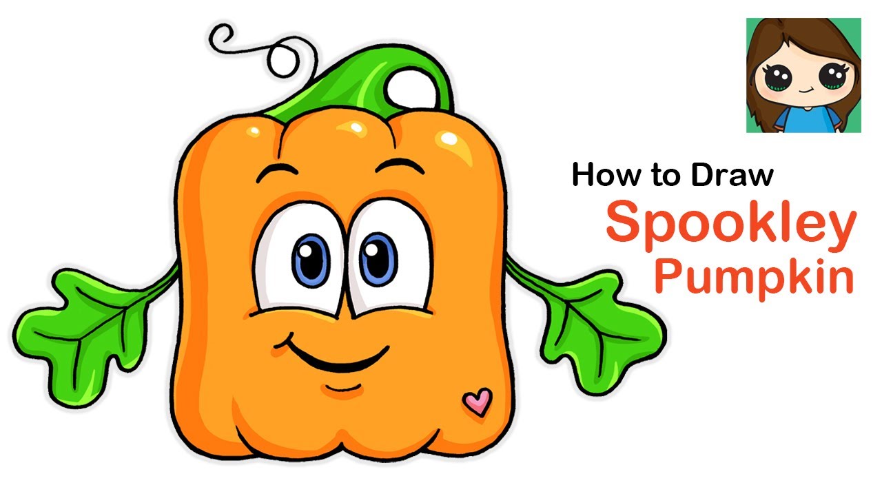 How to draw a cute pupkin easy ðspookley the square pupkin