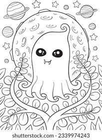Halloween adult coloring page horror spooky stock vector royalty free