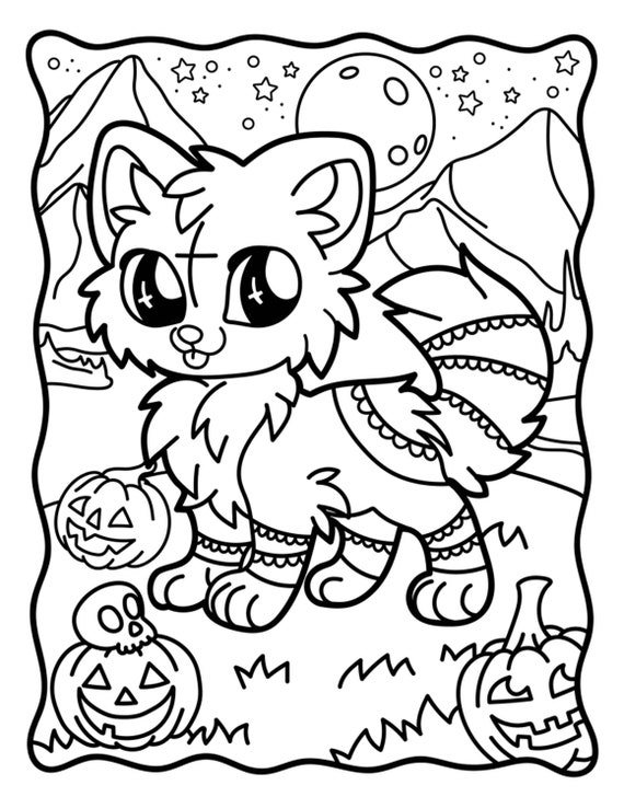 Halloween coloring pages for kids halloween cats collection