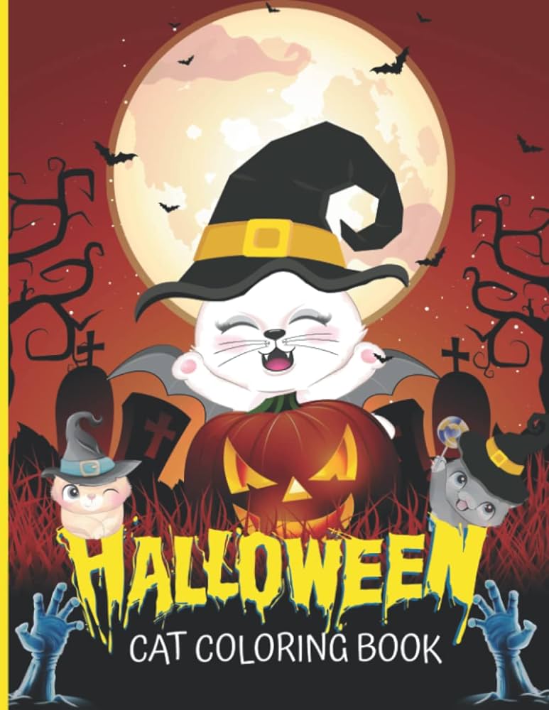 Halloween cat coloring book spooky cute and unique cats and kittens coloring pages for this halloween holidays publication john kaisar books