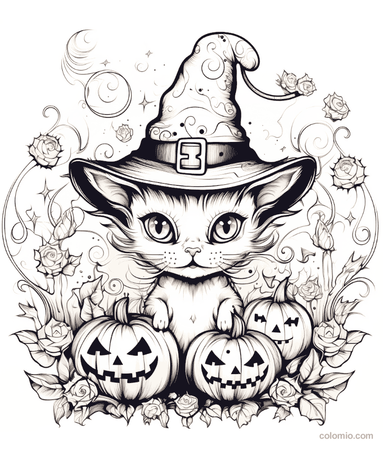 Free halloween coloring pages ghosts witches pumpkins