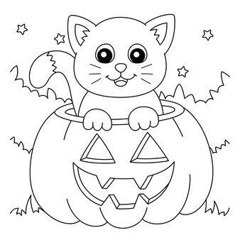 Halloween cat coloring pages images