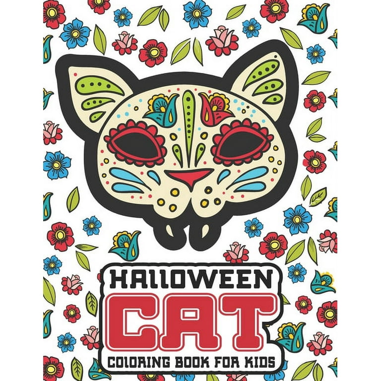 Halloween cat coloring book for kids amazing cat coloring pages with halloween themed designs for animal lovers paperback