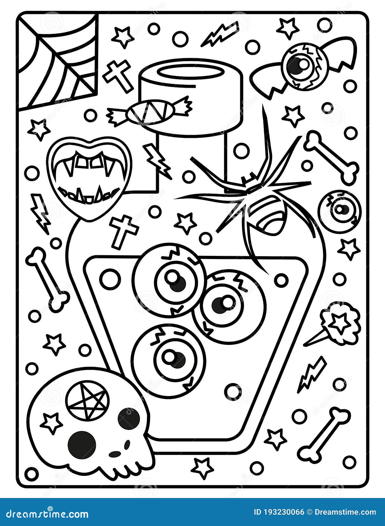 Halloween coloring book for kids stock illustration