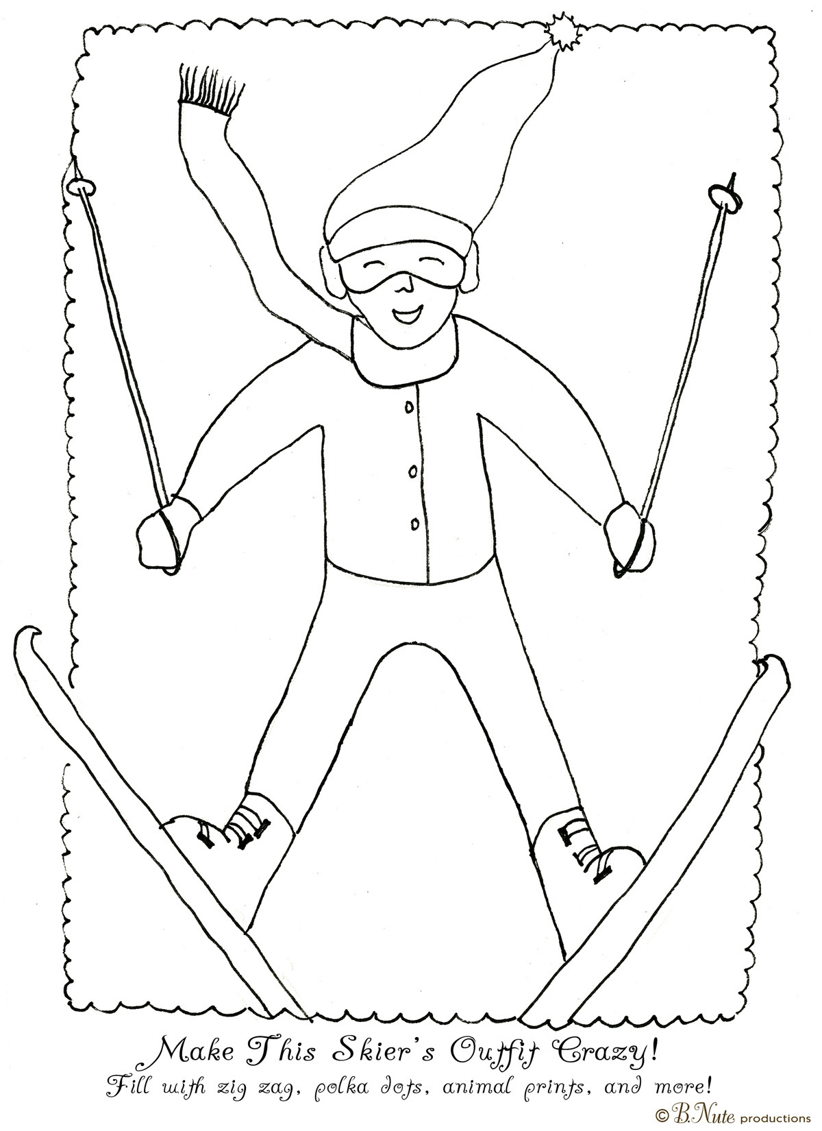 Productions free printable skier coloring page