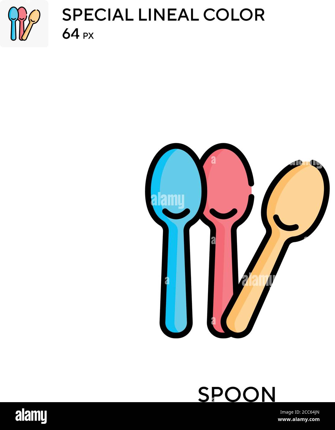 Spoon soecial lineal color vector icon illustration symbol design template for web mobile ui element stock vector image art
