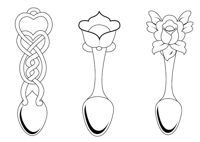Love spoon colouring love spoons love spoon