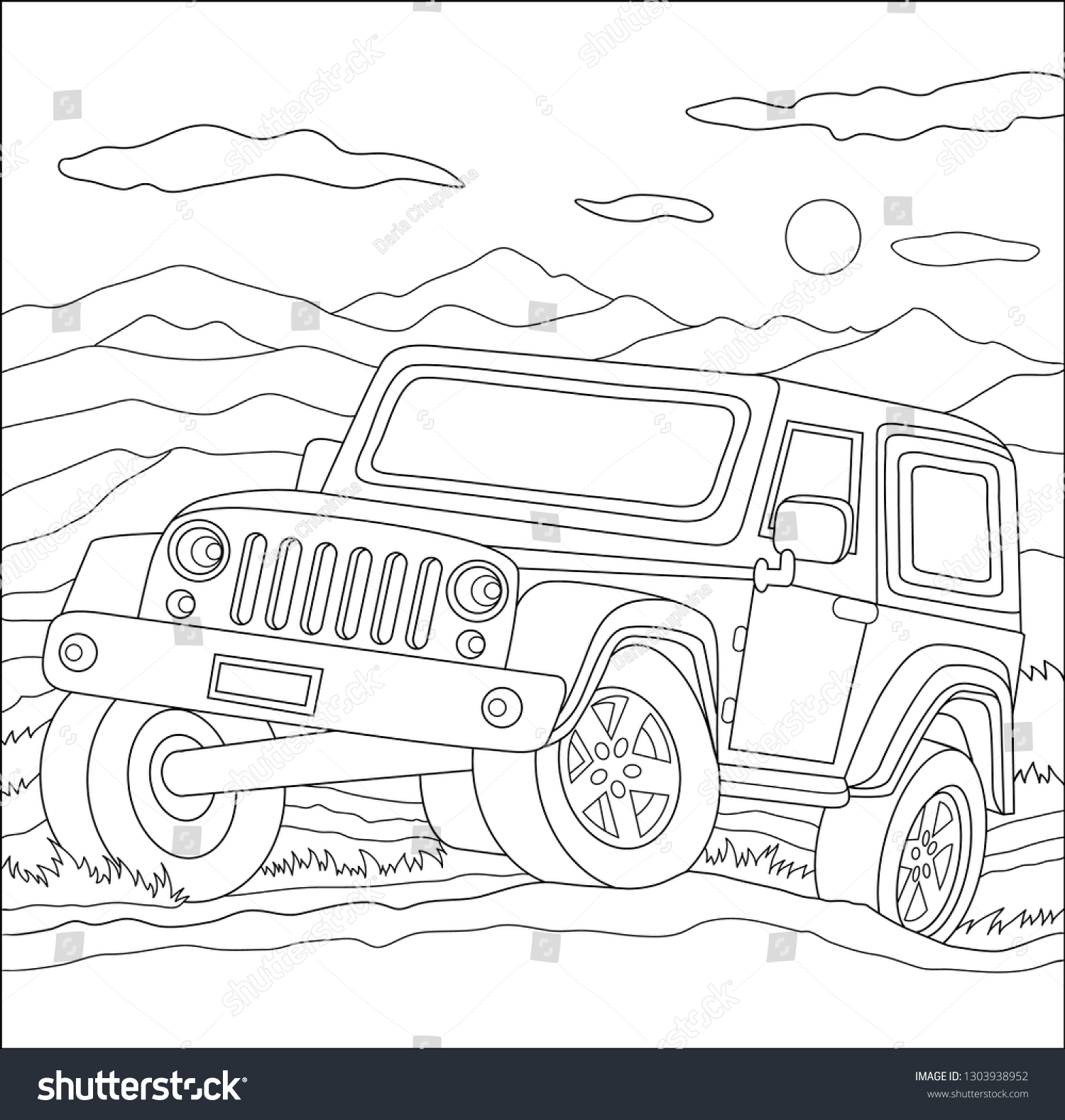 Truck car coloring page illustration coloring stock vector royalty free