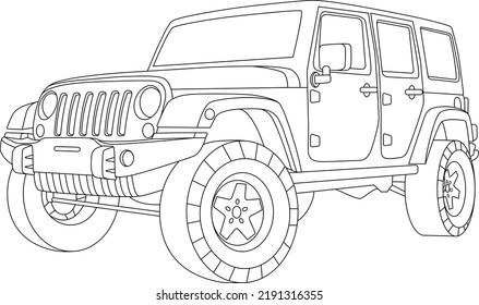 Truck car coloring page illustration coloring stock vector royalty free
