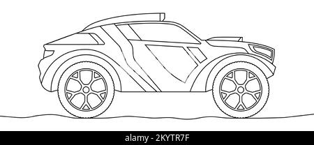 Outline car coloring book for kids and adults fast racing car top view modern flat vector illustration on white background stock vector image art