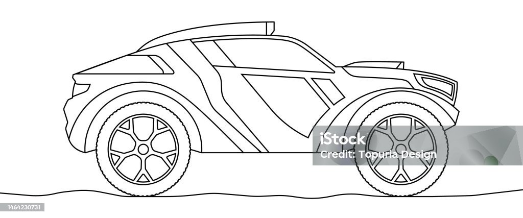 Buggy rally sports car coloring book page off road vehicle outline vector illustration stock illustration