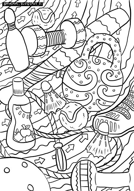 Optimimmi a free coloring page about sports ilmainen vãrityskuva urheilusta free adult coloring printables coloring pages sports coloring pages