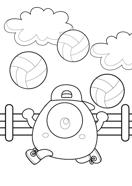 Premium vector monster school coloring pages a for kids and adult