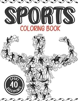 Sports coloring book for sport games fans of all ages kids teens adults relaxation coloring pages american football baseball basketball hockey extreme winter sports and more by sunny art jd