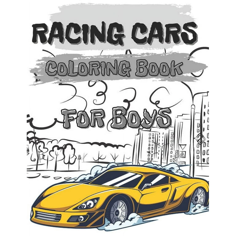 Racing cars coloring book for boys colouring pages for children super sport car funny gifts for kids paperback