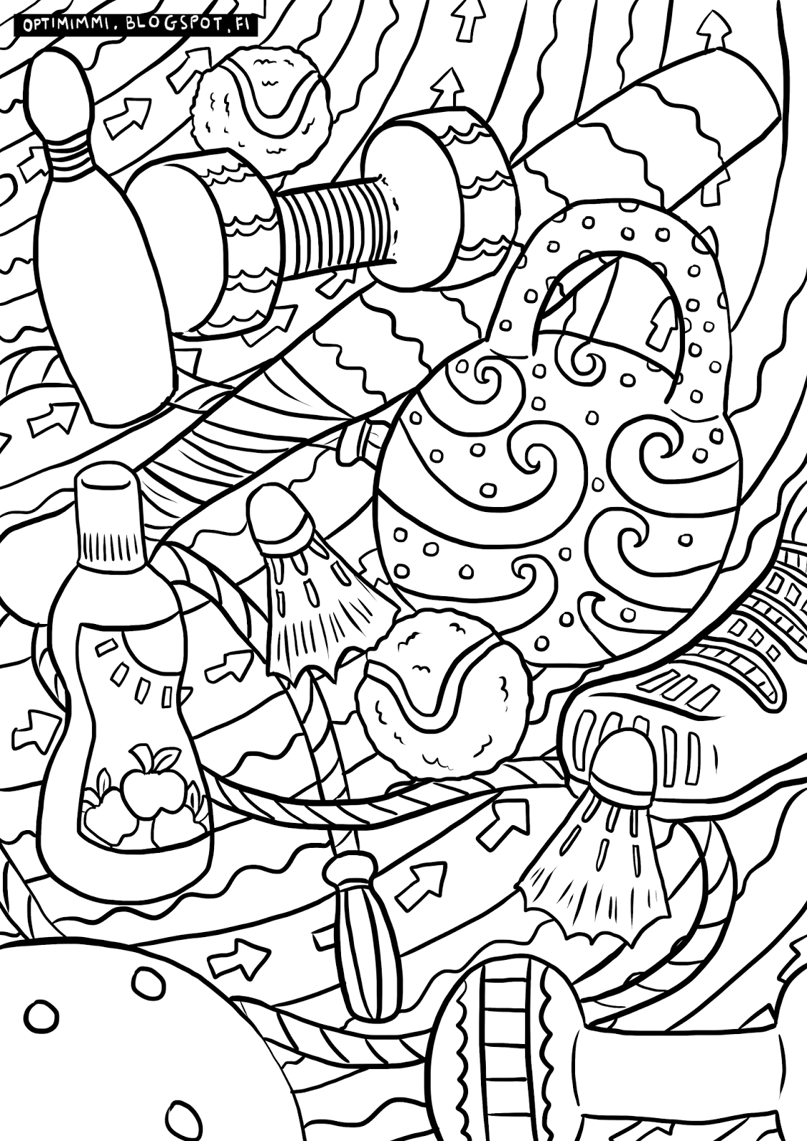Energetic sports a coloring page energinen urheilu vãrityskuva