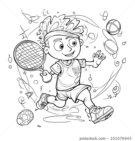 Sportblack and white coloring pages for kids