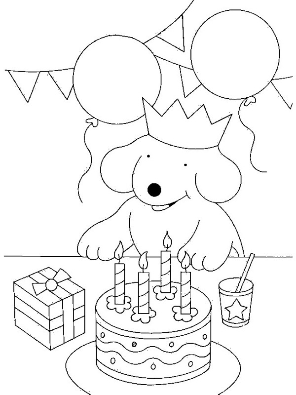 Spots birthday party coloring page