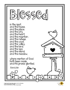 Bahai quote blessed is the spot coloring page by little one resources