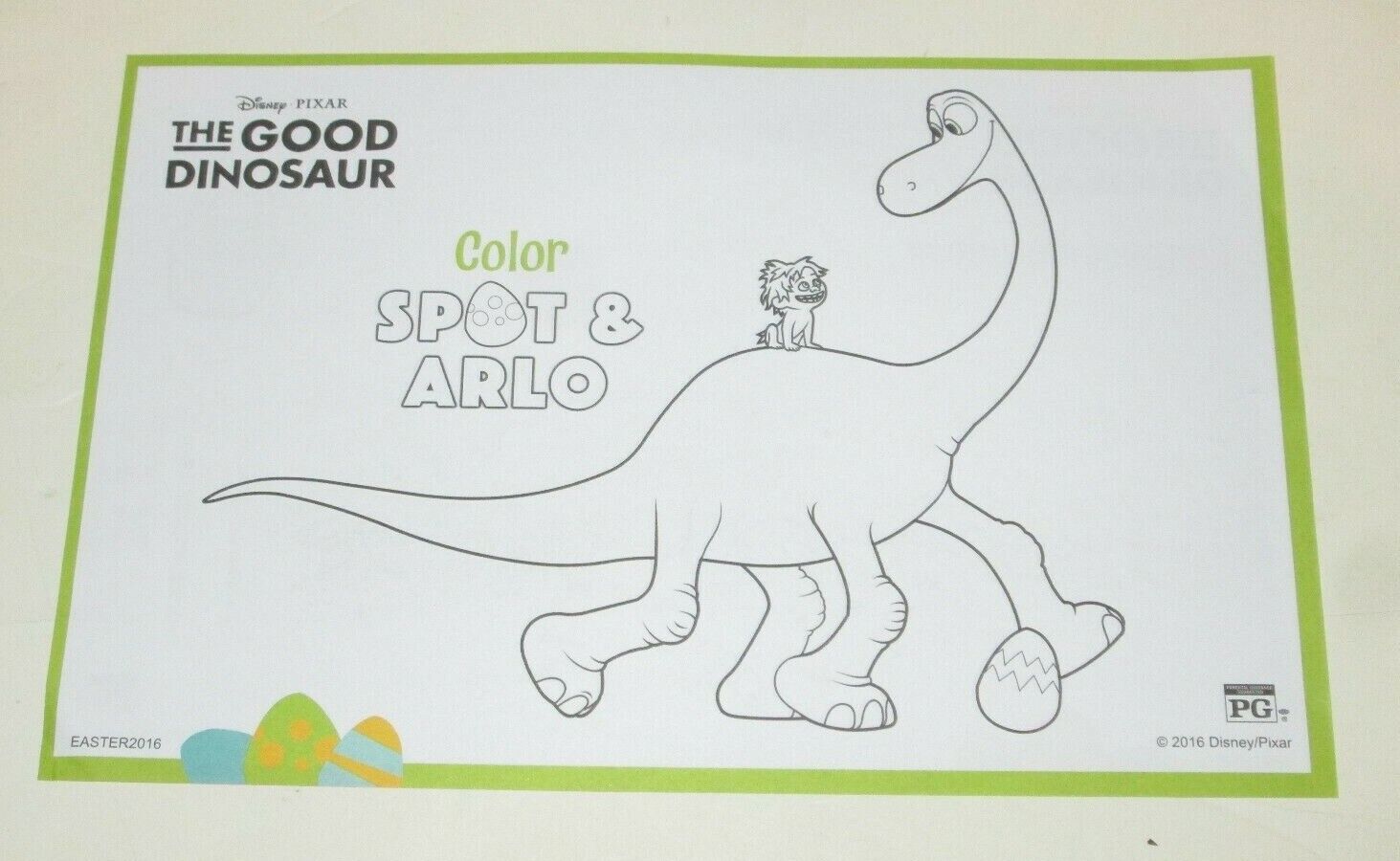 Disney movie club dmc exclusive coloring page pixar good dinosaur spot arlo