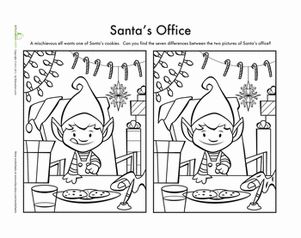 This christmas spot the difference get in the spirit of the christmas season withâ christmas worksheets christmas activities christmas worksheets kindergarten