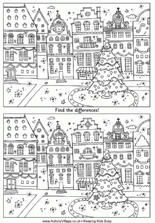 Christmas find the differences puzzles for kids