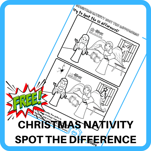 Free christmas nativity spot the difference printable faith fillers
