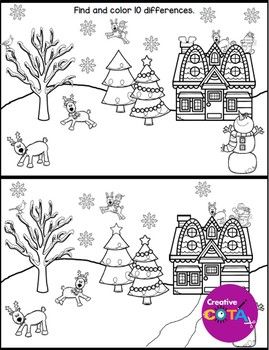 Christmas occupational therapy visual perception activities spot the difference visual perception activities elementary special education activities handwritten christmas