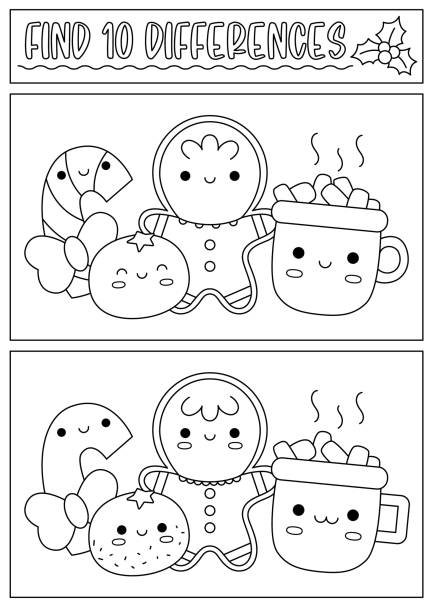 Christmas spot the difference stock photos pictures royalty