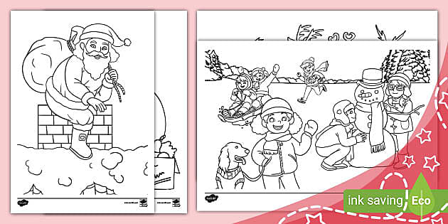 Christmas louring sheets pack parents home teaching