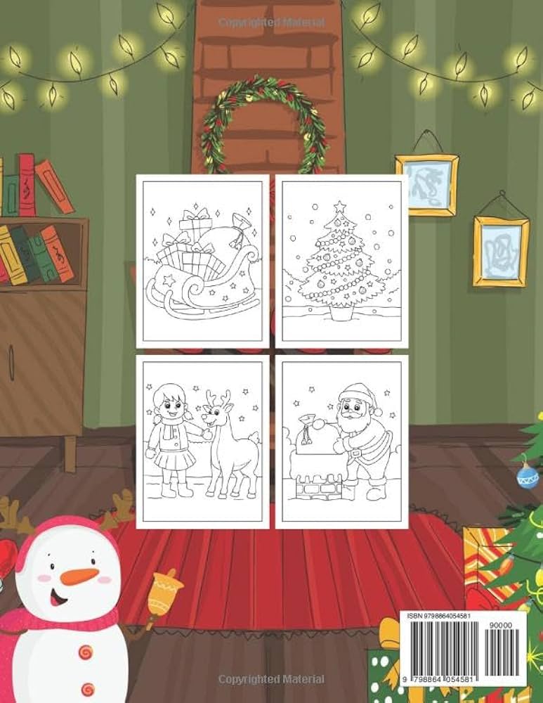 Simple and big christmas coloring book for kids ages