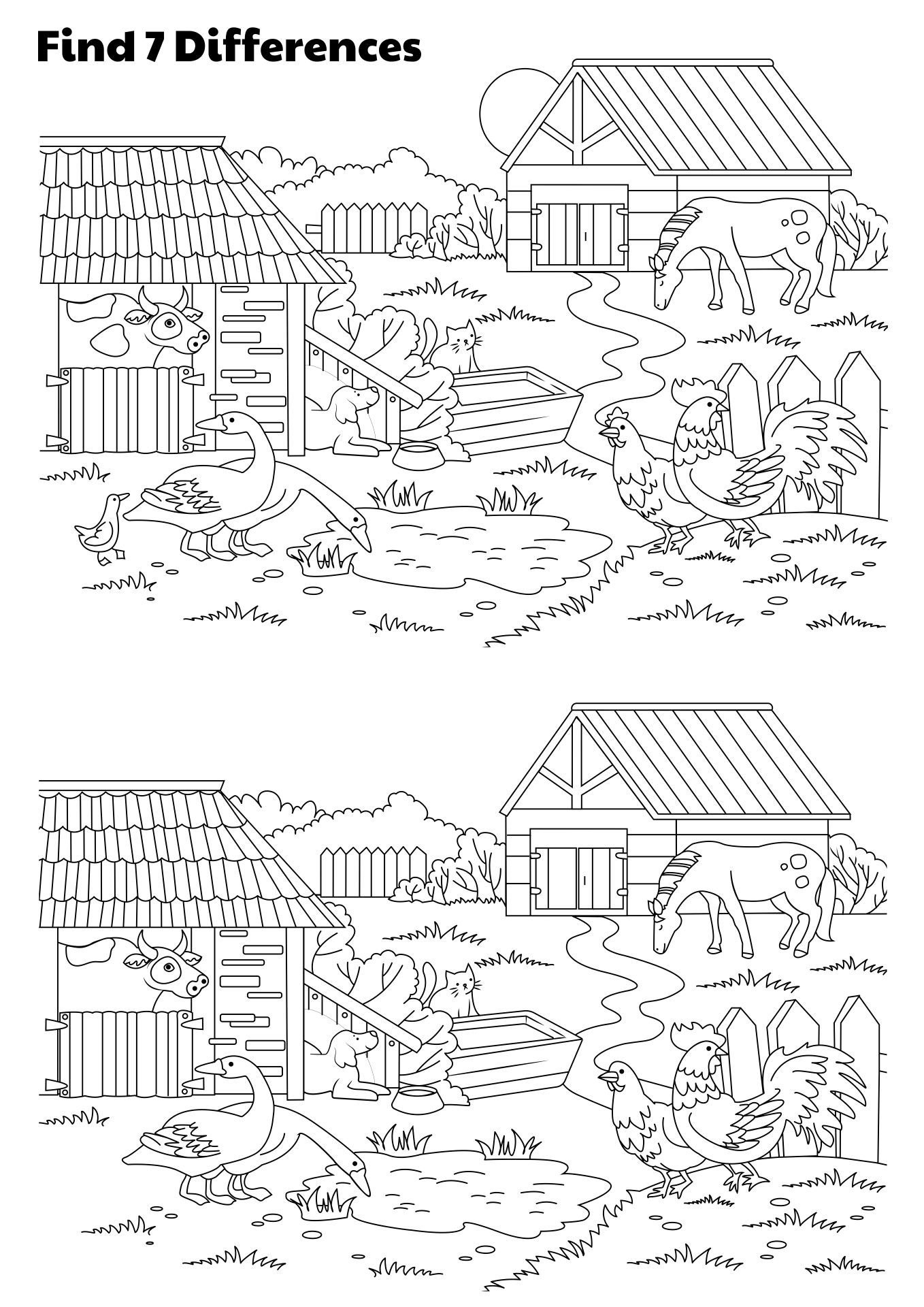 Find the difference between two pictures printable for adults find the difference pictures spot the difference printable find the differences games
