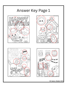 Easter printable coloring activity for vocabulary and visual perceptual skills