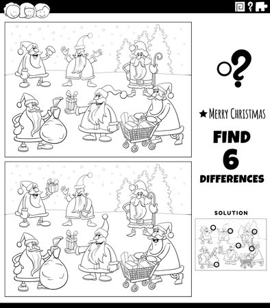 Christmas spot the difference cliparts stock vector and royalty free christmas spot the difference illustrations