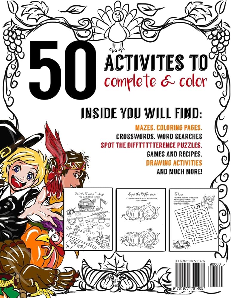Jumbo thanksgiving activity book by little brainiac books