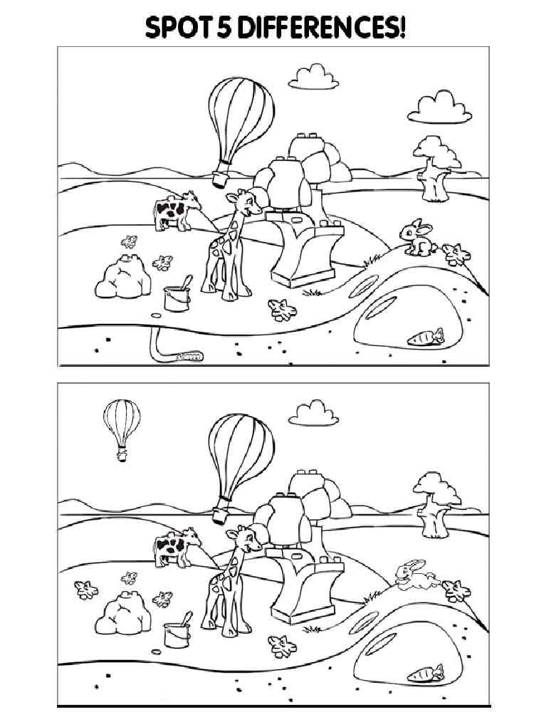 Spot the difference coloring pages